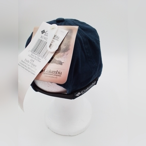 NWT Columbia Sportswear Co AMERICAN FLAG Self Fastner NAVY BLUE Hat BallCap Vtg - Picture 3 of 4